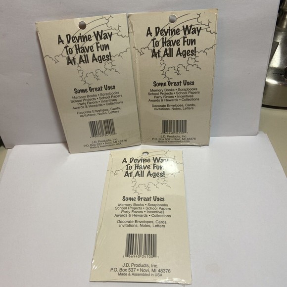 Lot Of 3 NEW SEALED 80s Devine Prism Stickers - Elephants, Giraffes, Roosters - Picture 5 of 5